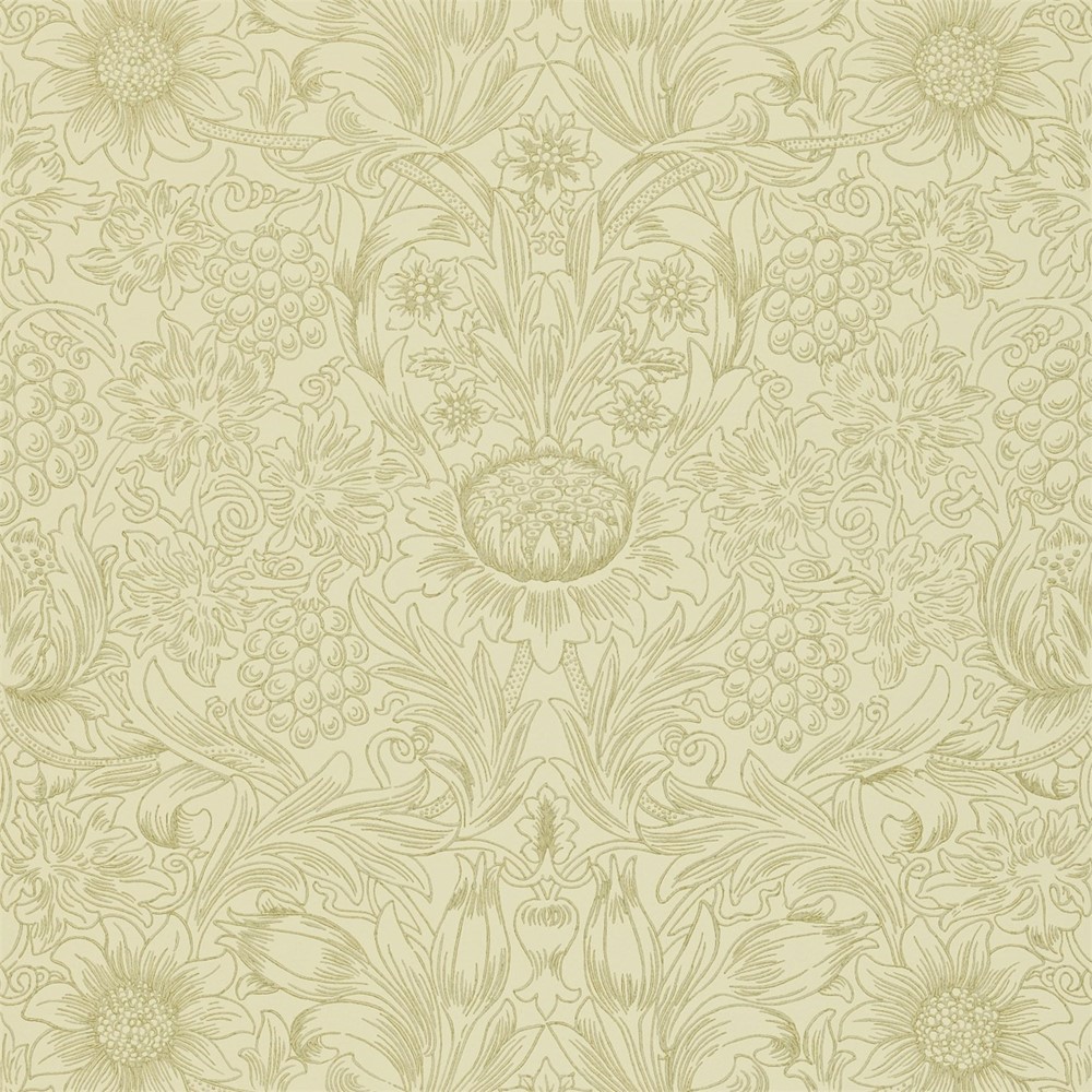 Sunflower Wallpaper 210475 by Morris & Co in Parchment Gold